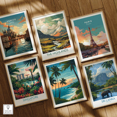 Maui Hawaii Travel Poster | Scenic Tropical Bay View Wall Art Print showcased among other travel posters.