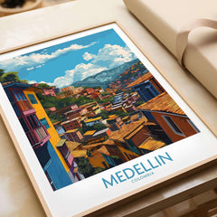 Medellin Wall Art Print - Colombia showcasing vibrant colors and stunning architecture of Medellin.