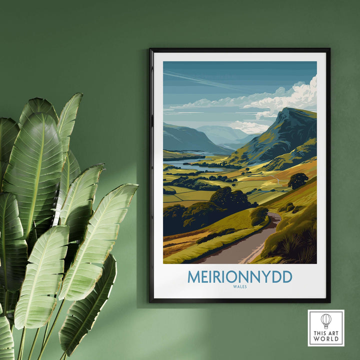 Meirionnydd Valley print showcasing the stunning Welsh countryside, ideal for home decor with a natural touch.