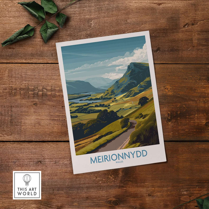 Meirionnydd Valley Print showcasing the beautiful Welsh countryside and serene landscape decor.
