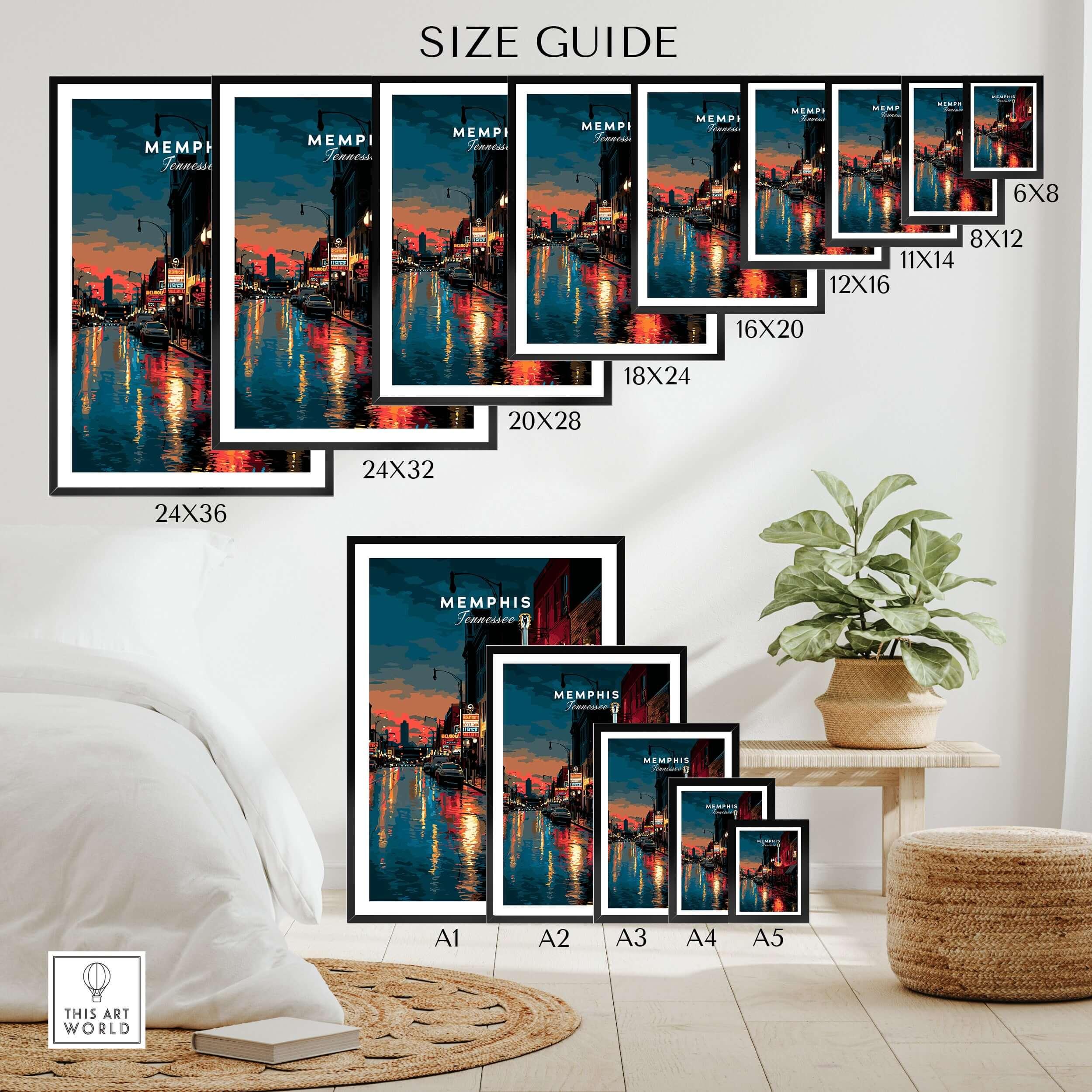 Memphis Beale Street Retro Cityscape Print – This Art World