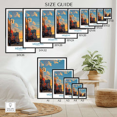 Memphis Tennessee Poster - Iconic Architecture Print - Memphis Cityscape Decor Size Guide Featuring Various Print Sizes