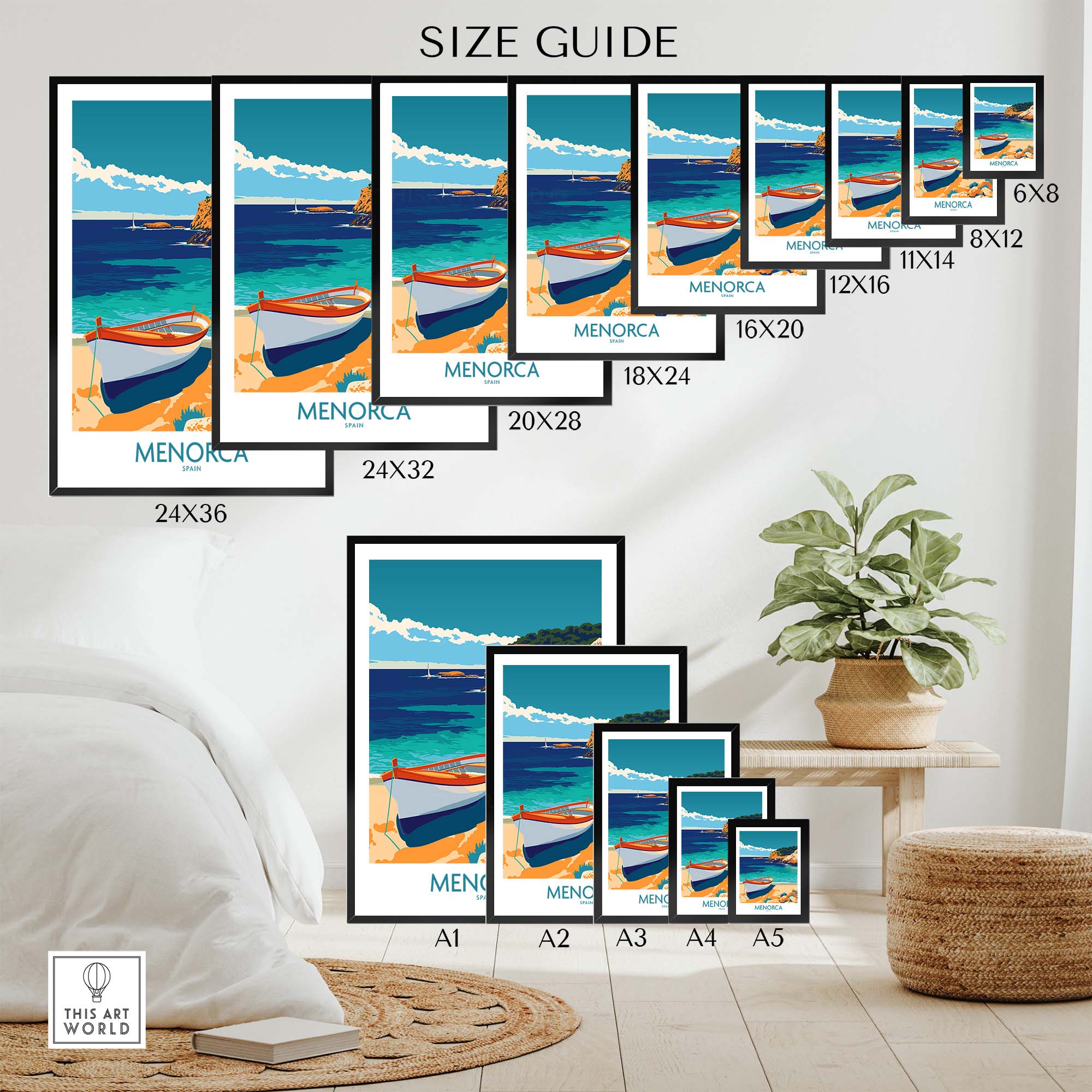 Menorca Travel Print part of our best collection or travel posters and prints - This Art World