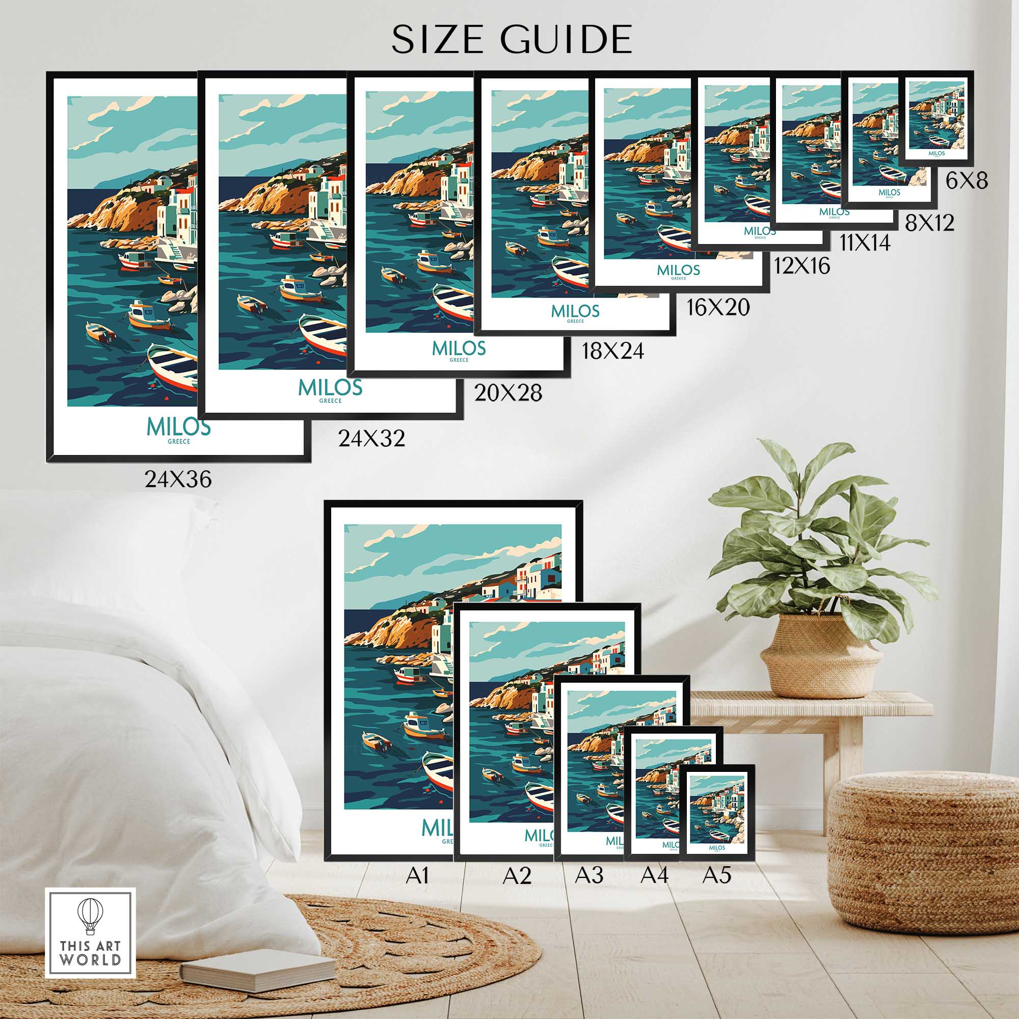 Milos Travel Poster - Greece-This Art World