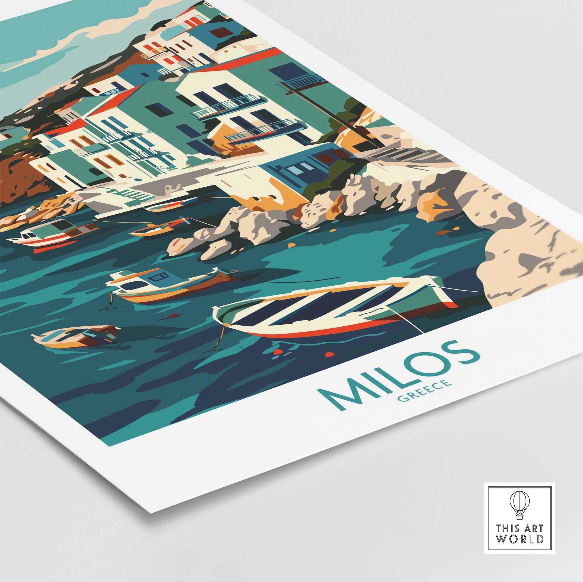 Milos Travel Poster - Greece-This Art World