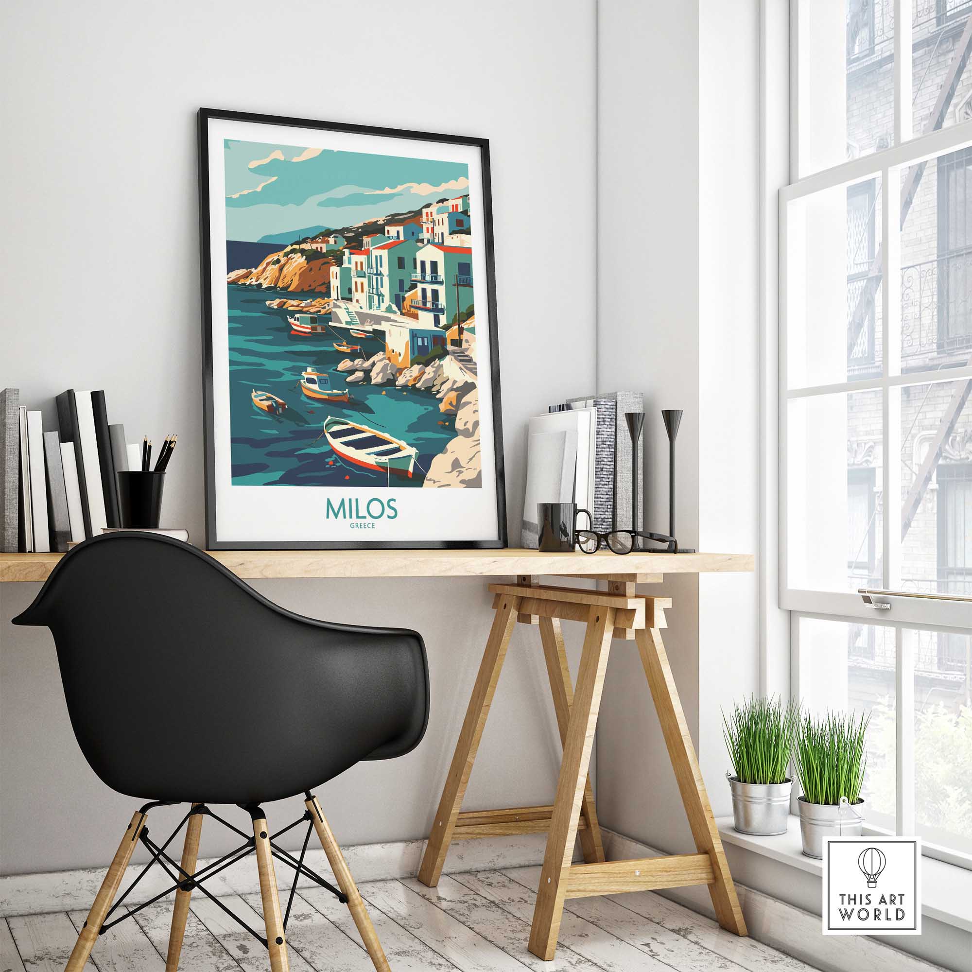 Milos Travel Poster - Greece-This Art World