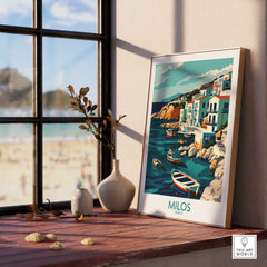 Milos Travel Poster - Greece-This Art World