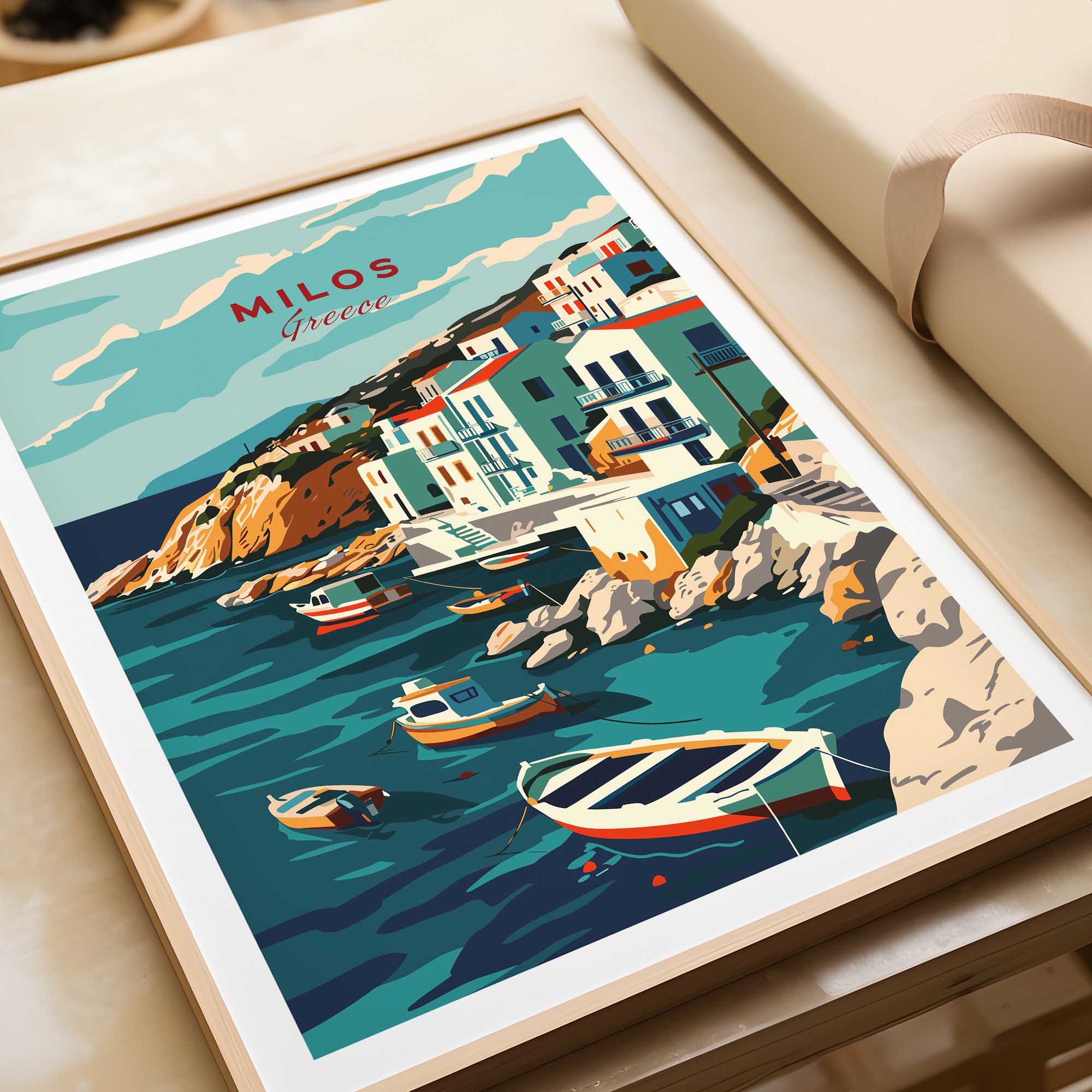 Milos Wall Art Print - Greece Travel Poster-This Art World