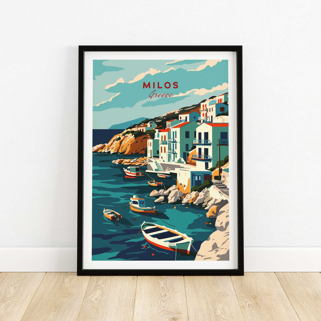 Milos Wall Art Print - Greece Travel Poster-This Art World