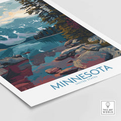 Minnesota Print - United States Travel Decor showcasing a beautiful landscape view of Minnesota's natural scenery.
