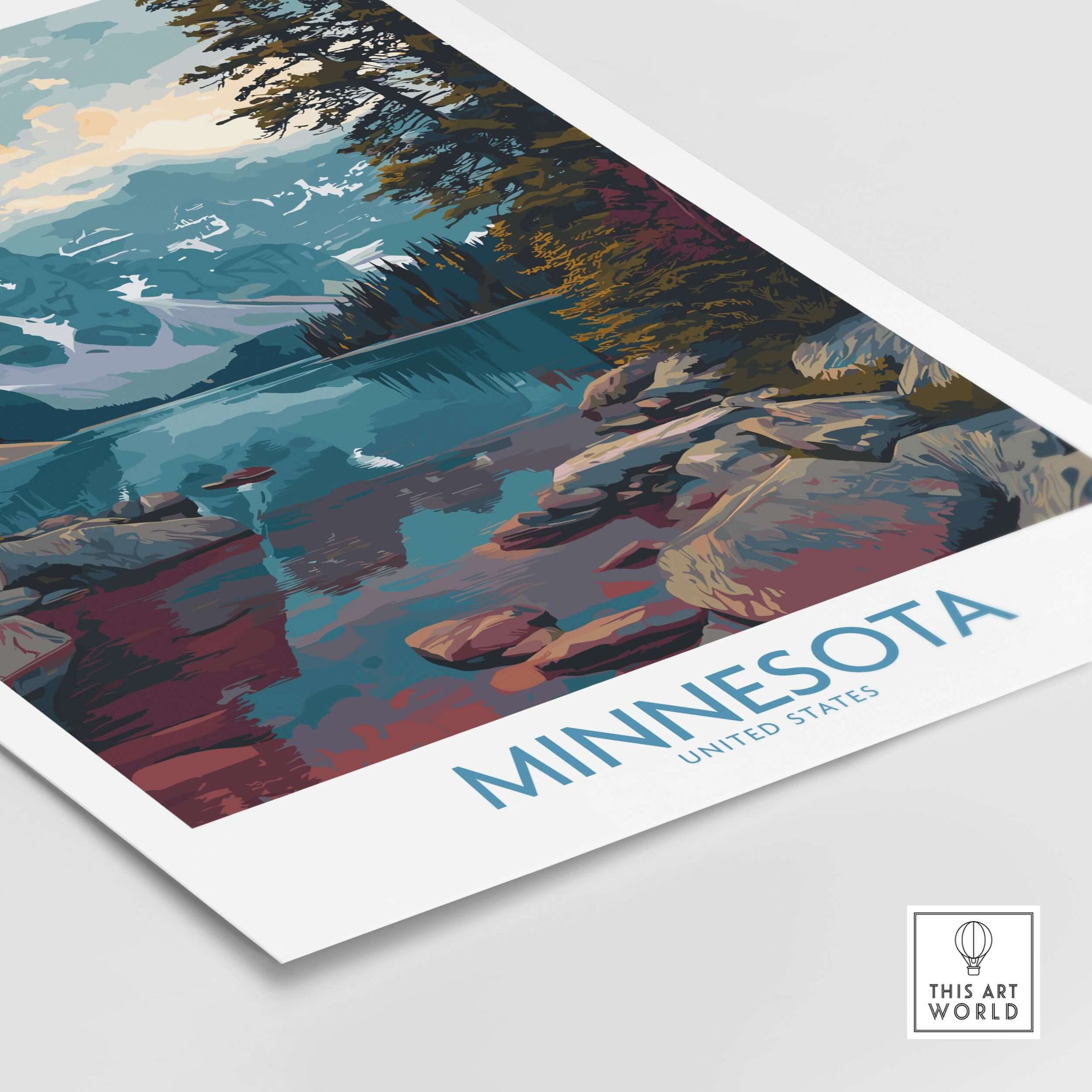 Minnesota Print - United States Travel Decor showcasing a beautiful landscape view of Minnesota's natural scenery.