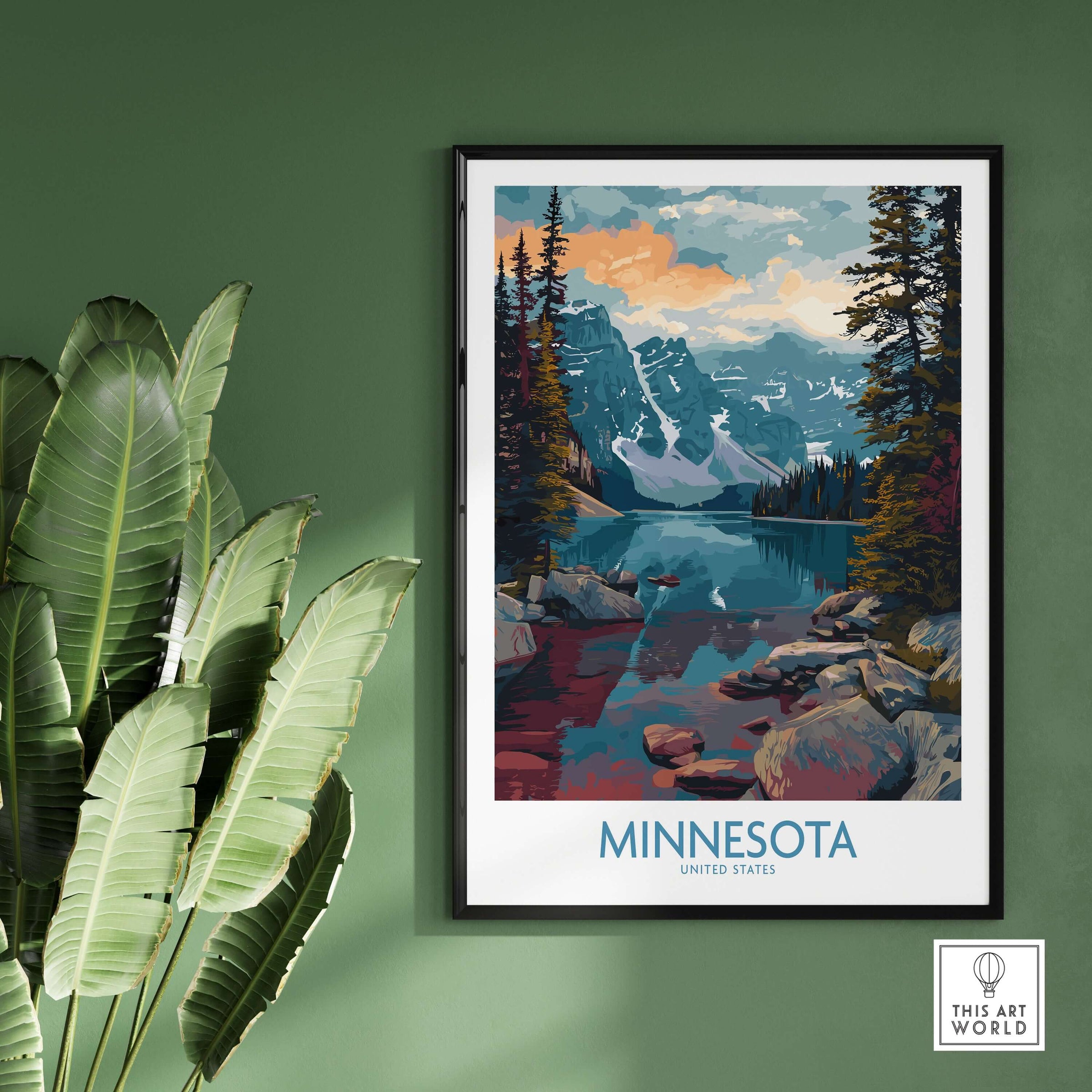 Minnesota Print - United States Travel Decor featuring breathtaking landscapes and iconic landmarks.