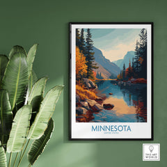 Minnesota Wilderness Print - United States Travel Decor featuring vibrant nature scenery.