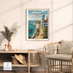 Mombasa Kenya Old Town Print - Historic Coastal City Poster showcasing vibrant coastal views and historical architecture.