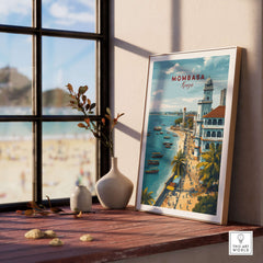 Mombasa Kenya Old Town Print - Historic Coastal City Poster displayed in a stylish interior with coastal views.