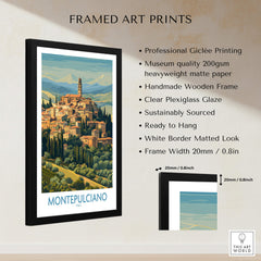 Montepulciano Italy Canvas Print | Traditional Italian Village Poster displayed in a framed art print.