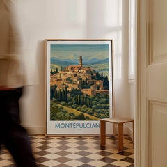 Montepulciano Italy Canvas Print | Traditional Italian Village Poster showcasing a picturesque medieval Italian landscape.