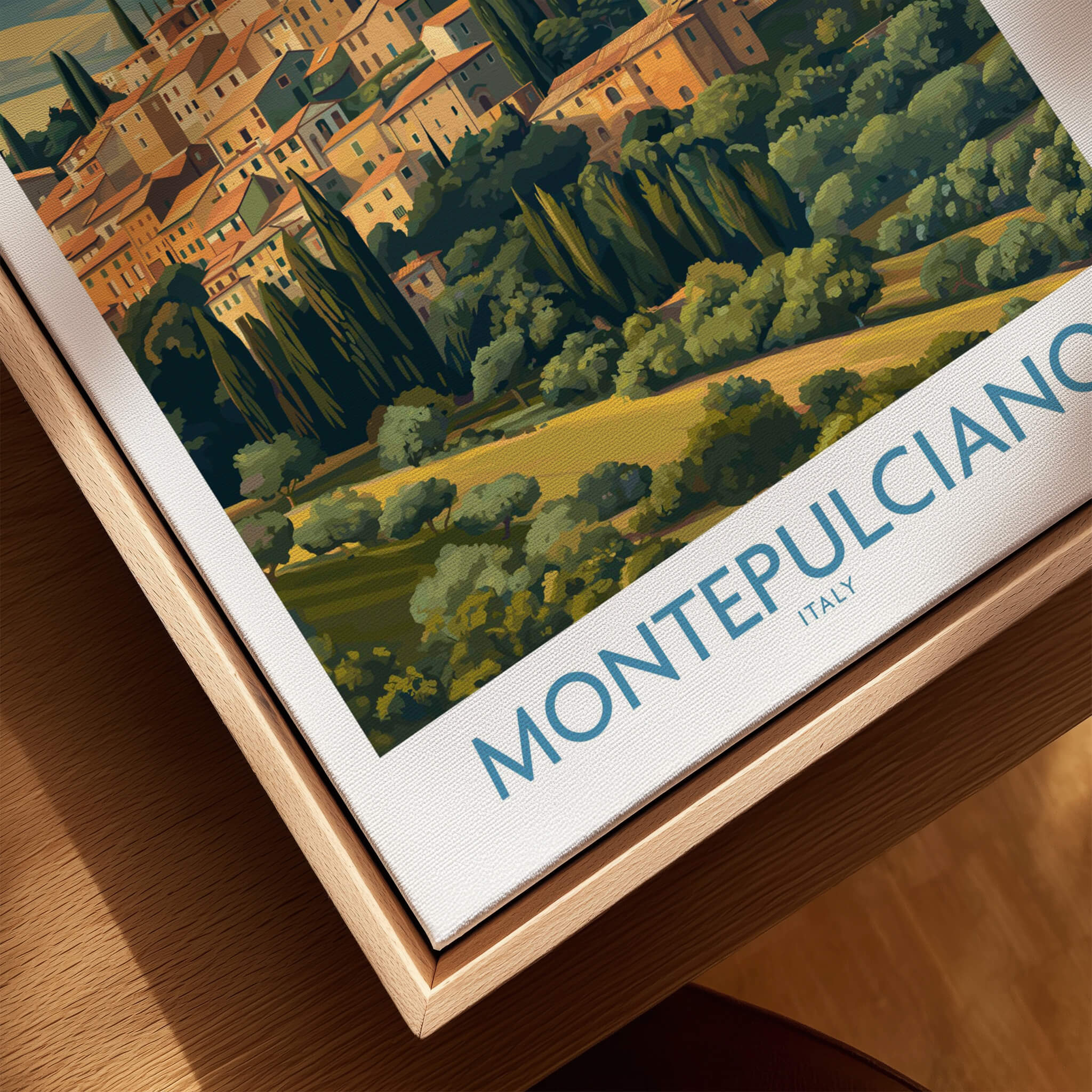Montepulciano Italy Canvas Print | Traditional Italian Village Poster featuring the scenic landscape of Montepulciano.