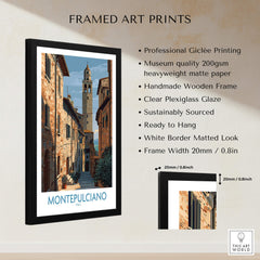 Montepulciano Italy Poster | Tuscany Canvas Print framed art with professional quality details.