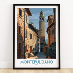 Montepulciano Italy Poster | Tuscany Canvas Print featuring a scenic view of Montepulciano's historic streets.