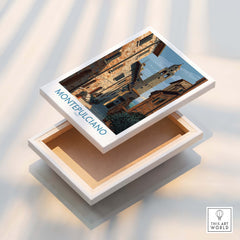 Montepulciano Italy Poster | Tuscany Canvas Print showcasing stunning architecture and hilltop views.