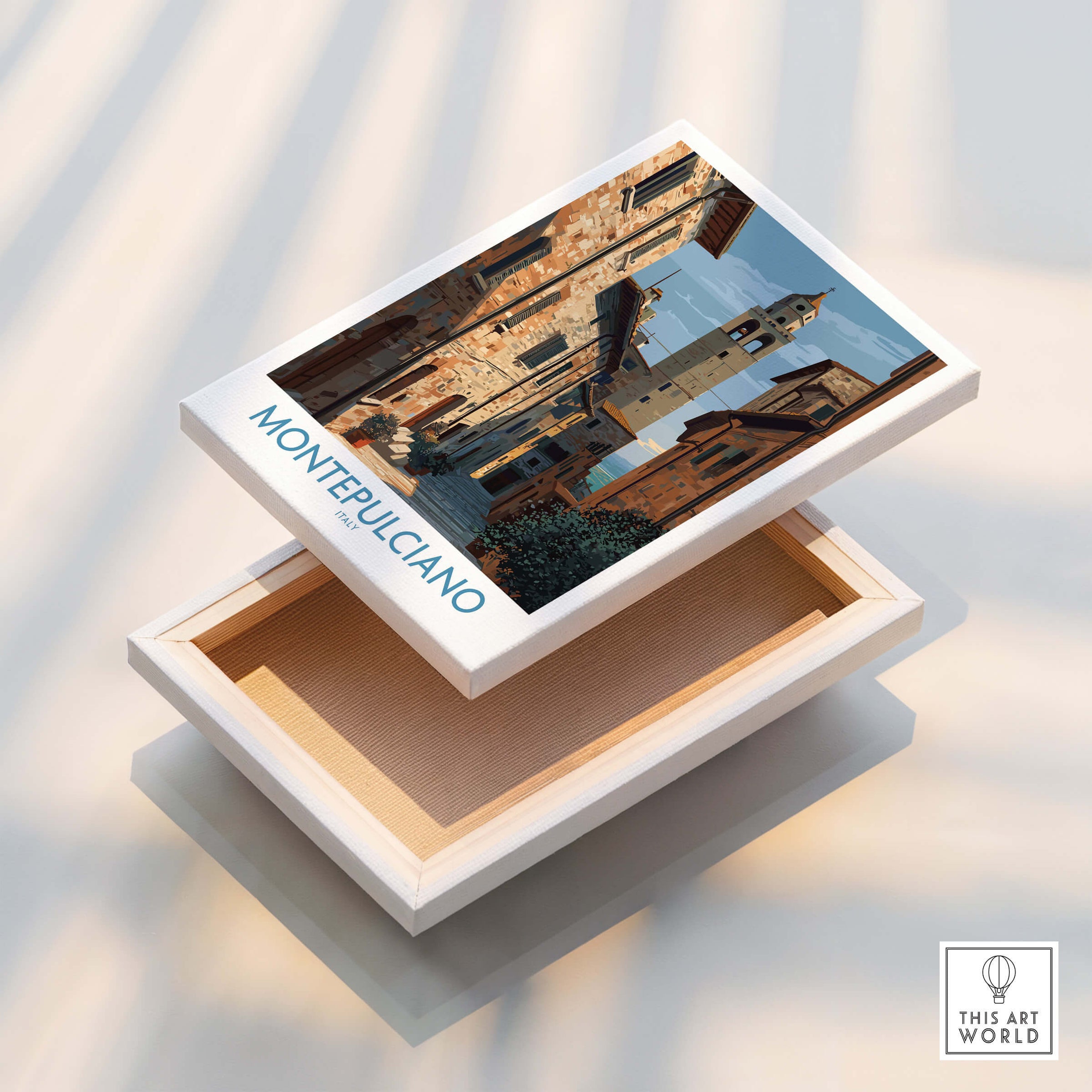 Montepulciano Italy Poster | Tuscany Canvas Print showcasing stunning architecture and hilltop views.