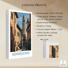Montepulciano Italy Poster | Tuscany Canvas Print showcasing professional Giclée printing and natural texture.