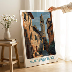 Montepulciano Italy Poster | Tuscany Canvas Print showcasing the scenic streets and architecture of Montepulciano, Italy.