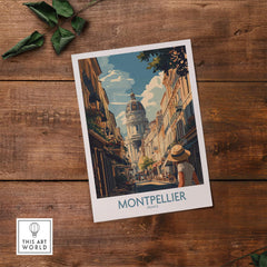 Montpellier Art Print showcasing vibrant streets and architecture of Montpellier, France.