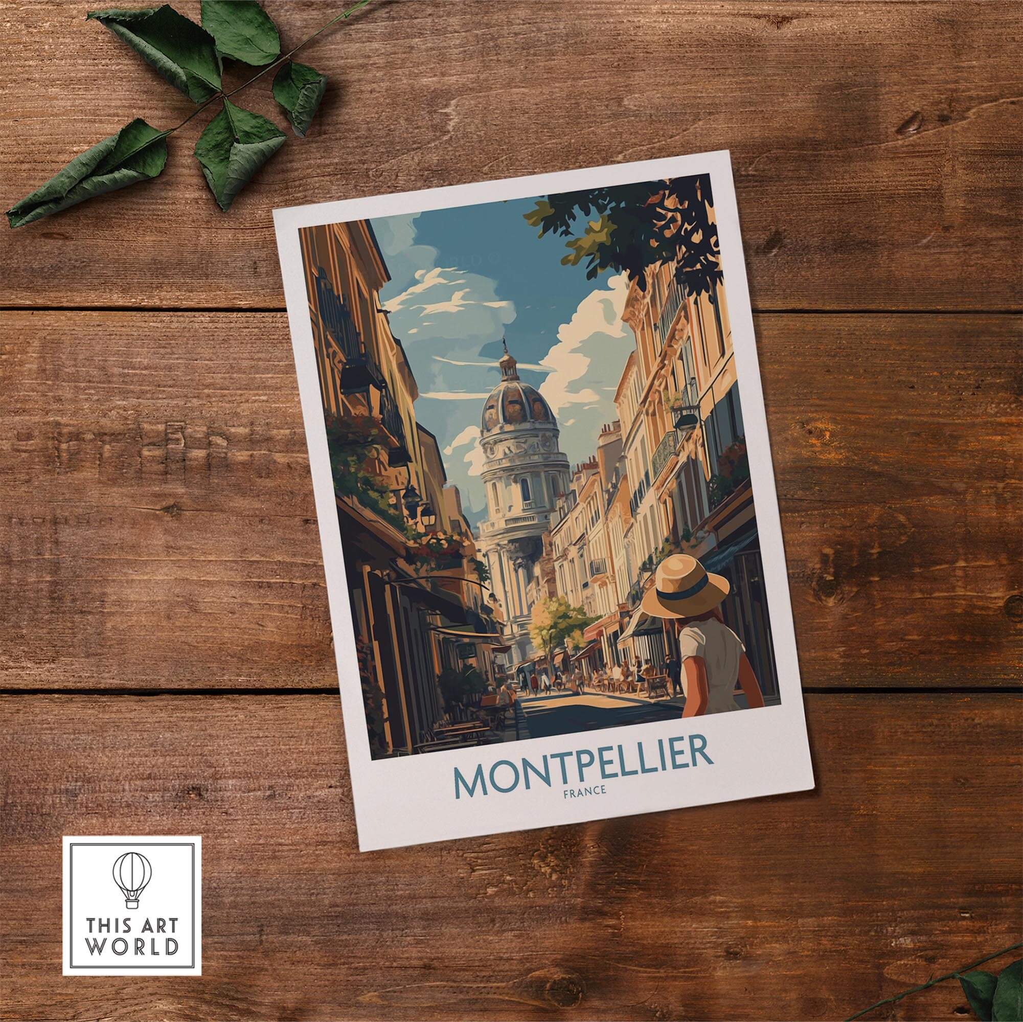 Montpellier Art Print showcasing vibrant streets and architecture of Montpellier, France.