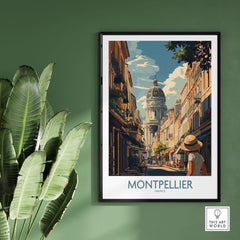 Montpellier Art Print showcasing vibrant architecture and charming streets of Montpellier, France.