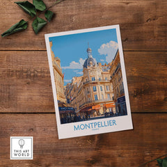 Montpellier Poster France showcasing vibrant architecture and charming streets of Montpellier, France.