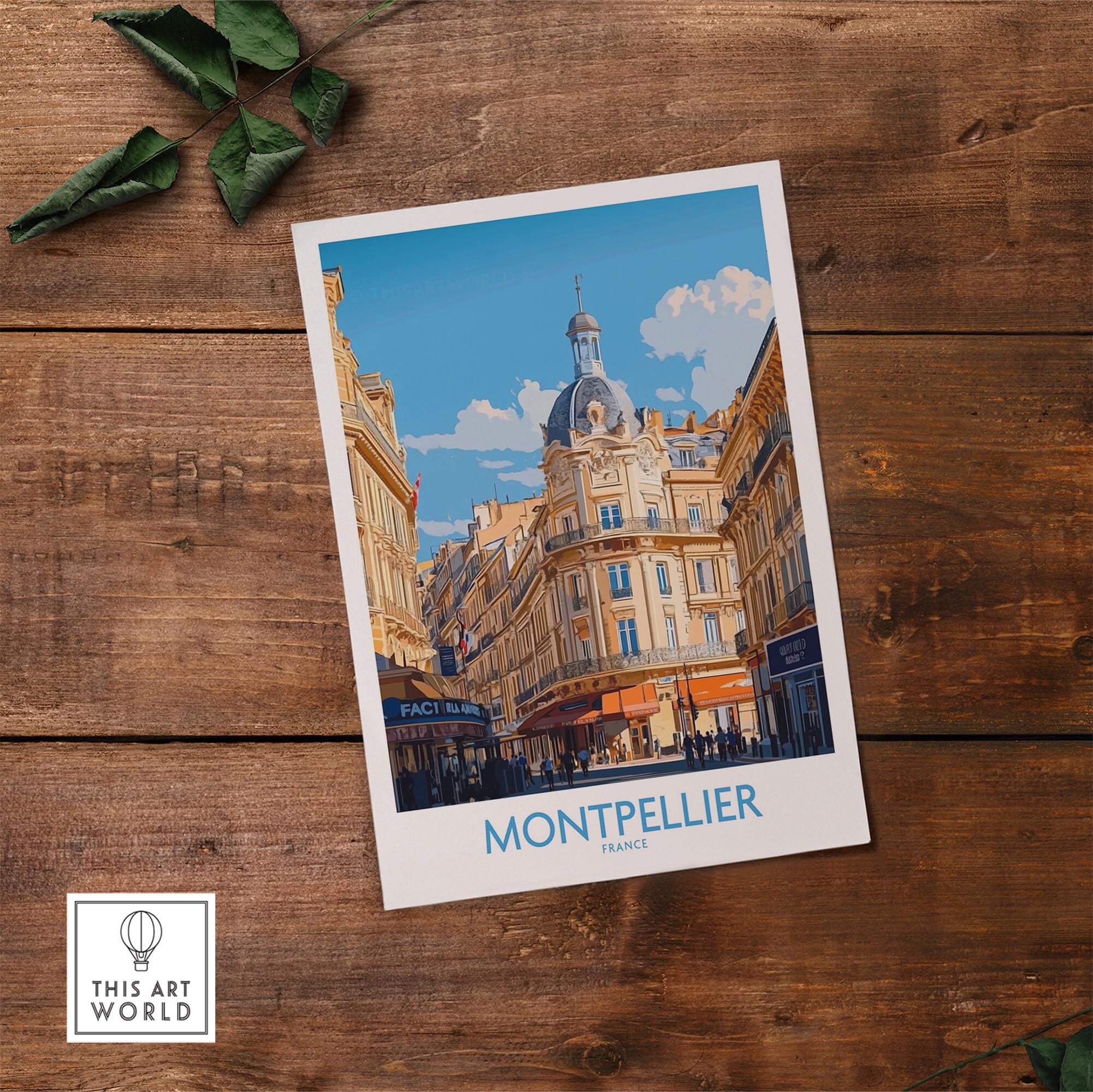 Montpellier Poster France showcasing vibrant architecture and charming streets of Montpellier, France.