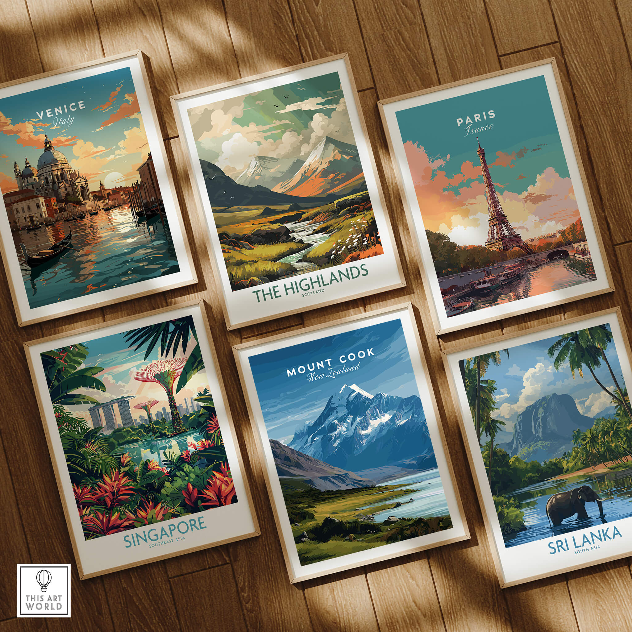 Mount Cook New Zealand Wall Art Print | Snow Capped Summit Travel Poster among other travel posters.