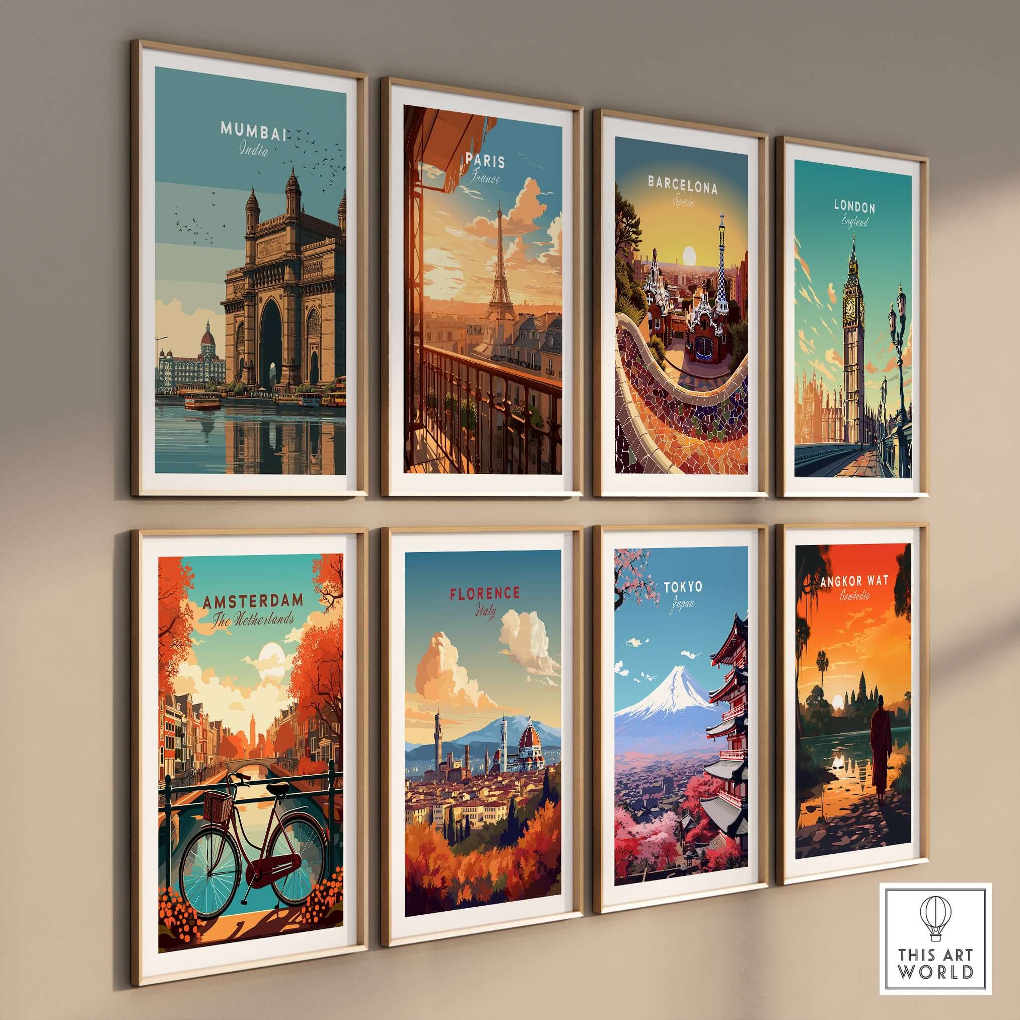 Mumbai India Gateway of India Waterfront Print - Cityscape Travel Poster featured among other vibrant city prints.