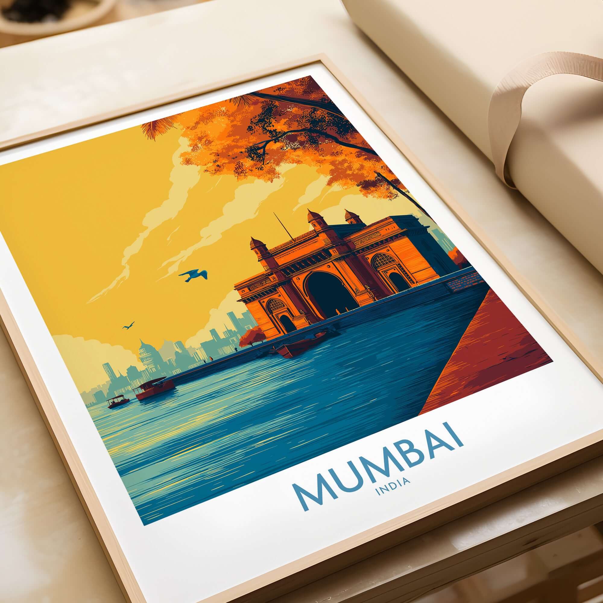 Mumbai India Golden Hour Archway Wall Art - Famous Indian Monument