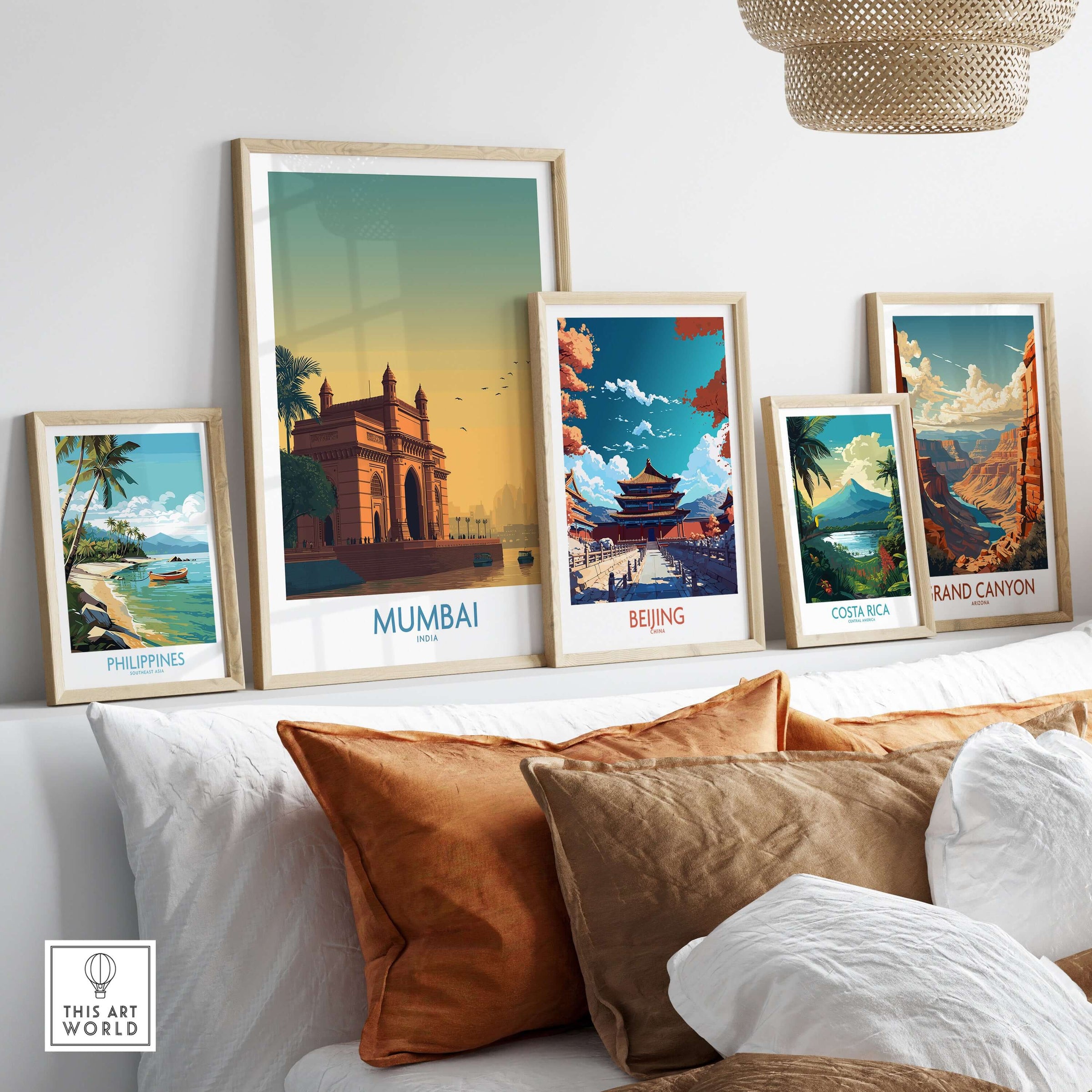 Mumbai India Harbor View Travel Print - Historic Gateway of India displayed among other travel prints.