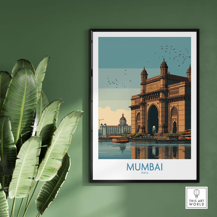Mumbai travel print featuring the iconic Gateway to India, showcasing architectural beauty and cultural heritage.