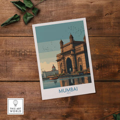 Mumbai India Travel Print - Gateway to India showcasing the iconic Gateway of India landmark.