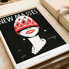 New Masses Frank Walts Art Deco Magazine Cover Poster Wall Art Print featuring bold graphic design from September 1926.