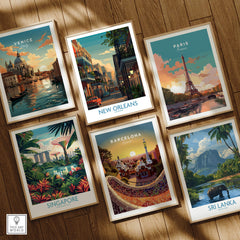 New Orleans Canvas Print | Louisiana Poster featuring vibrant street scenes and cultural landmarks.