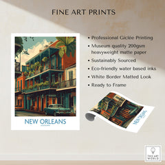 New Orleans Poster | Colorful Architecture Canvas Print featuring vibrant architecture and colorful facades.