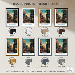 New Orleans Canvas Print | Louisiana Poster framed in various color options including black, white, natural, brown, gold, silver, dark grey, light grey.