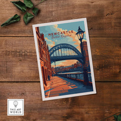 Newcastle Print featuring the iconic Tyne Bridge, showcasing beauty and charm of Newcastle.