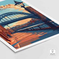 Newcastle Print featuring the iconic Tyne Bridge in a colorful artistic representation.