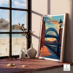 Newcastle Print showcasing the iconic Tyne Bridge in a stylish home setting.
