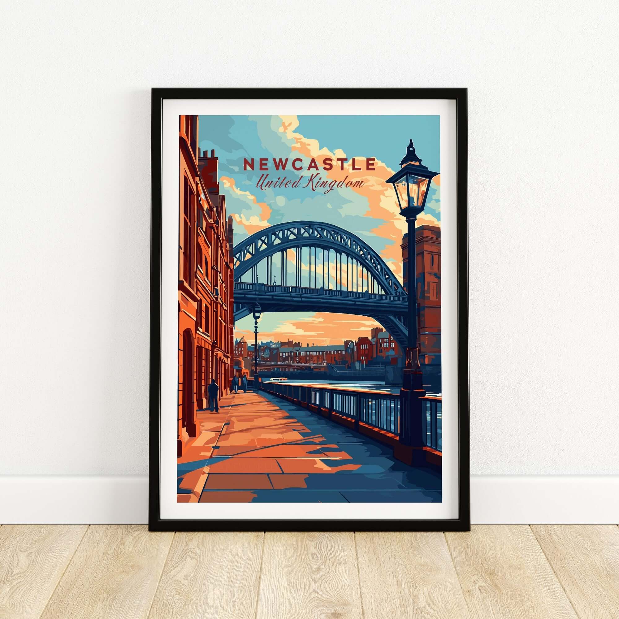 Newcastle Print showcasing the iconic Tyne Bridge in a stylish frame.