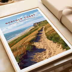 Norfolk Coast Poster featuring stunning coastal landscapes and breathtaking views of the Norfolk coast.