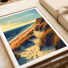Norfolk Coast Poster Print showcasing stunning coastline art, capturing the beauty of England's Norfolk Coast.