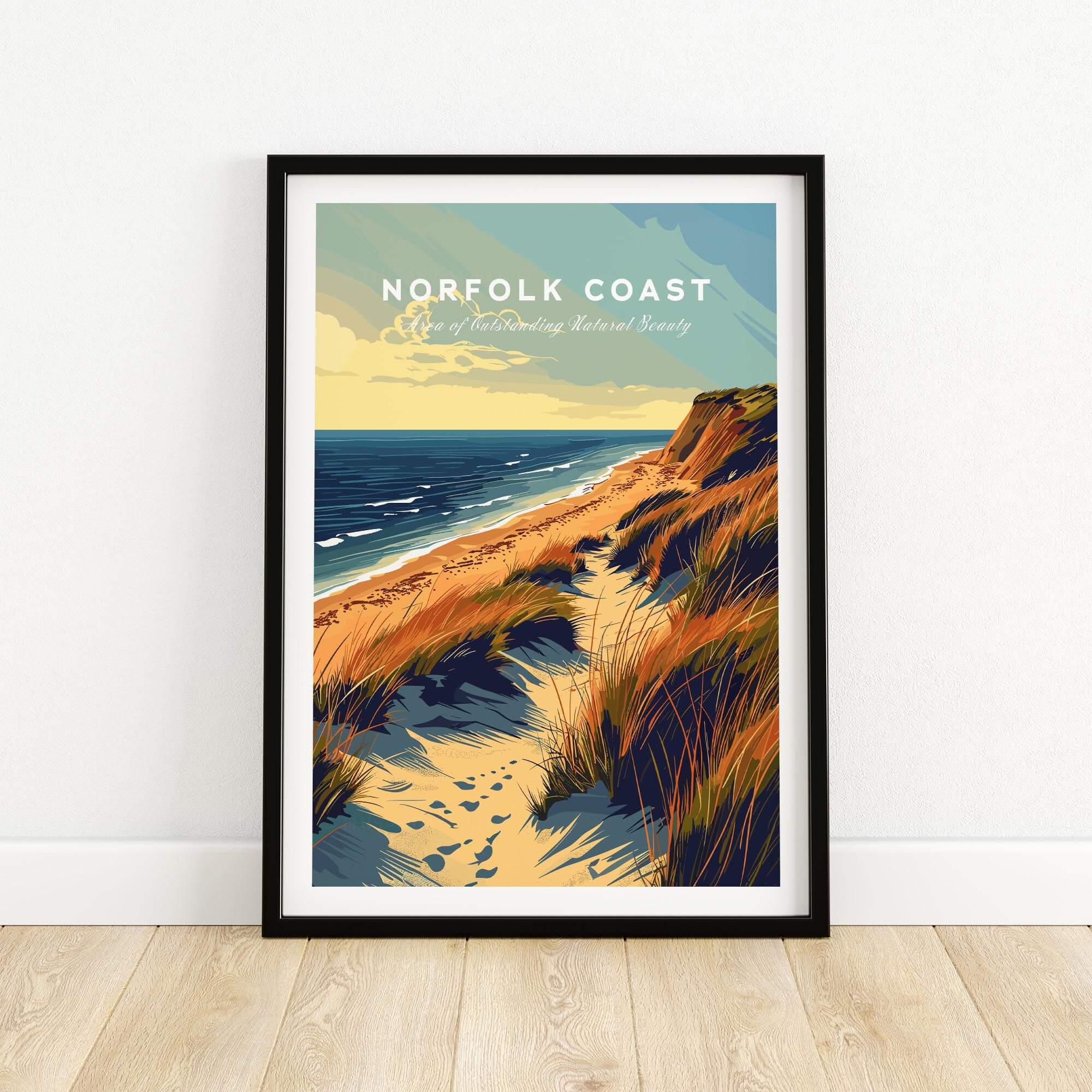 Norfolk Coast Poster Print featuring the stunning coastal scenery of England's Norfolk Coast.